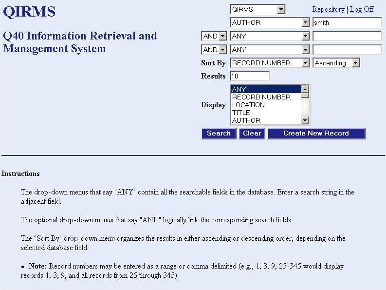 QIRMS software